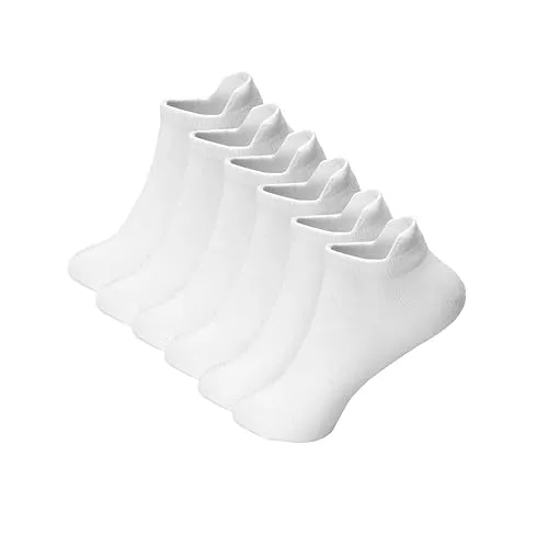 NYME Sneaker Socken Herren Damen Unisex 6 Paar, White, 39-42 EU