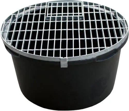 Verzinktes Abdeckgitter & PE Becken D=66 cm, bis 250 kg - Brunnen & Kaskaden: Robustes Set mit langlebigem Abdeckgitter und PE Becken, ideal für sicheren Schutz und einfache Wartung in Ihrem Garten.