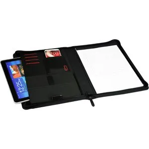 Monolith Schreibmappe 2945 Kunstleder, schwarz, A4, mit Tabletfach 12'' und Reißverschluss