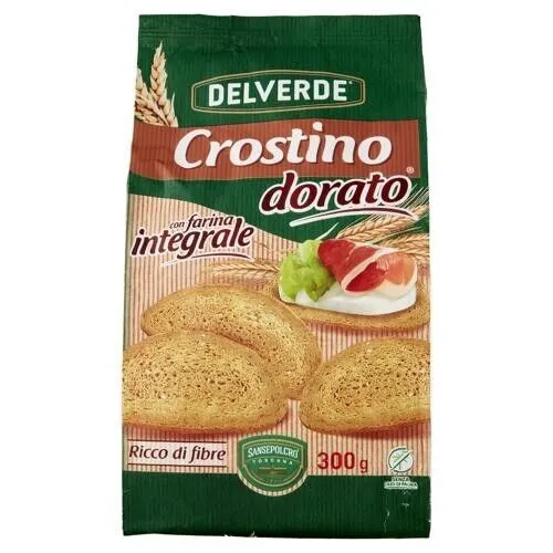Delverde Crostino con farina Integrale Croutons mit Vollkornmehl Snacks 300g