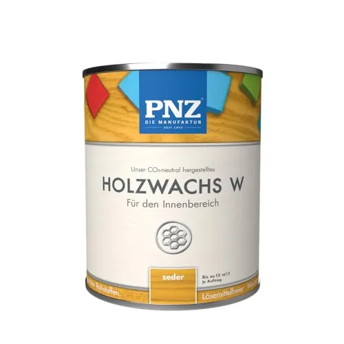 PNZ Holzwachs W für Innen | lösemitttelfreier Wachsanstrich | Nachhaltig hergestellt mit regionalen Rohstoffen | für alle Hölzer, Gebinde:0.25L, Farbe:zeder
