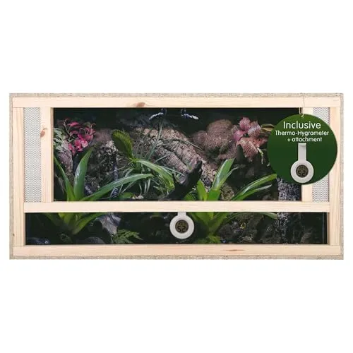 REPITERRA Terrarium für Reptilien & Amphibien 100x50x50 cm - Terrarium für Reptilien & Amphibien mit optimaler Frontbelüftung und hochwertigen, formaldhydfreien OSB Platten für beste Lebensbedingungen.