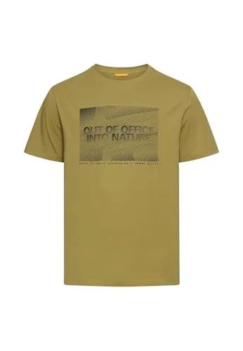 camel active Herren T-Shirt mit Print aus nachhaltigem Organic Cotton Moosstein, menswear-4XL