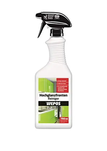 Wepos Hochglanzfronten Reiniger 750ml | Reinigt schonend und erhält den Glanz | lackierte und folienbeschichtete Möbel & Oberflächen | Reduziert Wiederanschmutzung