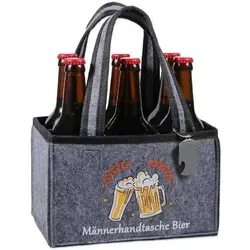 Flaschenträger aus Filz für 6 Flaschen mit integriertem Flaschenöffner