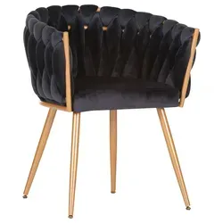 Armlehnstuhl Weavy in Schwarz/Gold in gold von mömax