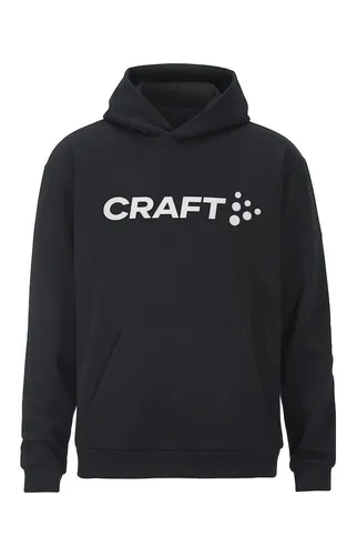 Craft Kapuzenpullover Community 2.0 Hoodie Schwarz Herren, Größe L - Der Community 2.0 Hoodie vereint lässigen Stil mit sportlicher Passform. Aus einer weichen Mischung aus recyceltem Polyester und Bio-Baumwolle gefertigt, bietet er hohen Tragekomfort für entspannte Momente.