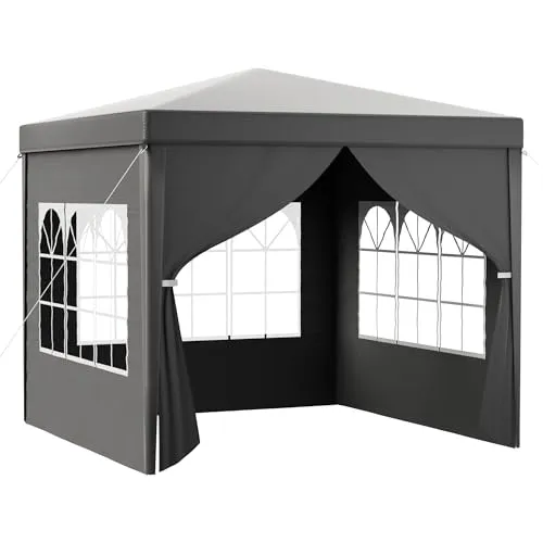 Toboli Pavillon 3 x 3 m Grau mit UV-Schutz 50+