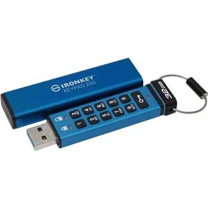 Kingston IronKey 200 - 32GB USB-Stick - USB-Stick mit 32 GB, 256-Bit AES-Verschlüsselung für maximale Datensicherheit und hohe Übertragungsgeschwindigkeiten bis zu 145 MB/s. Ideal für sensible Daten.