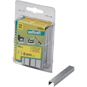 Wolfcraft Tackerklammern 7032000, extra hart, 8mm, Breitrückenklammern, Typ 53, 3000 Stück