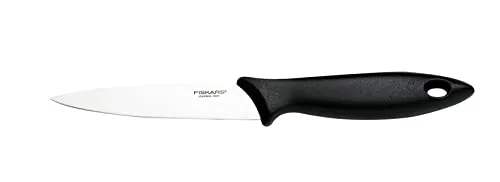 Fiskars Gemüsemesser, Gesamtlänge: 22 cm, Edelstahl / PP-Kunststoff, Schwarz, Essential, 1023778