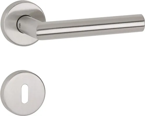 Produktbild TECWERK Drückergarnitur Basic 01 Edelstahl 60 Edelstahl matt U-Form DIN links...