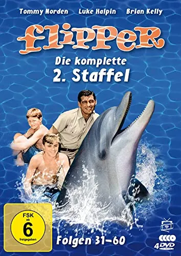 Flipper - Die komplette 2. Staffel [4 DVDs] - Spannende Abenteuer für die ganze Familie, bewertet ab 6 Jahren, ideal für einen unterhaltsamen Filmabend.