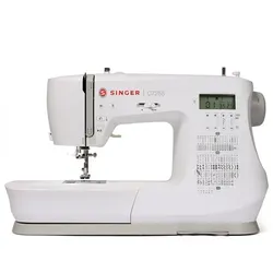 Singer C 7255 Nähmaschine - Vielseitige Nähmaschine mit umfangreichem Zubehör, darunter ein zusätzlicher Anschiebetisch und integrierter Nadeleinfädler für komfortables Nähen.