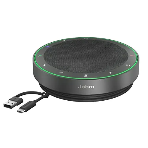 Jabra Speak2 75 - Schnurlose Bluetooth-Freisprechlösung - Freisprechanlage mit 4 Mikrofonen und Geräuschunterdrückung für kristallklare Gespräche. Ideal für MS-Teams, bis zu 32 Stunden Akkulaufzeit und einfache Plug-and-Play-Konnektivität.