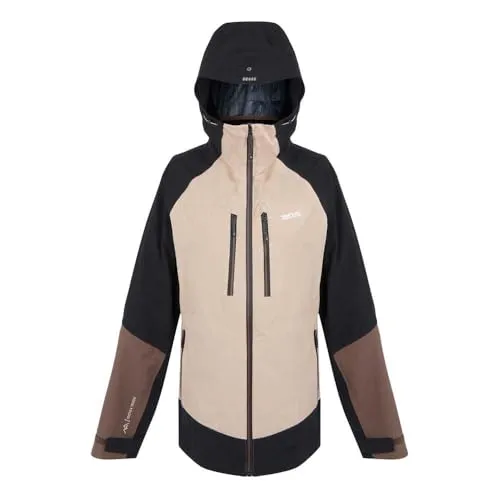 Regatta Carletta IX 46 Black/Warm Taupe RWP392-09Q - Damen-Wanderjacke, wetterfest und vielseitig mit abnehmbarem Außenlayer für optimale Anpassung an jedes Abenteuer. Isotex-15000-Gewebe sorgt für trockenen Komfort und Atmungsaktivität.