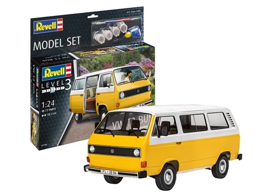 Revell Model Set Volkswagen T3 Bus 67706 - Modellfahrzeuge, detailliertes Modellbauset für den ikonischen Volkswagen T3 Bus, ideal für Modellbau-Enthusiasten und Sammler.