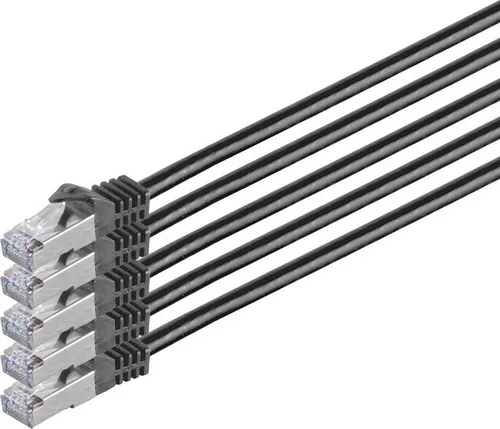 RJ45 Patchkabel m. CAT 7 Rohkabel PIMF sw 0,5m