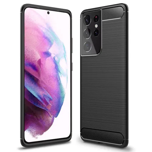 Samsung Galaxy S21 Ultra Handyhülle Silikonhülle NALIA Case Cover Carbon matt