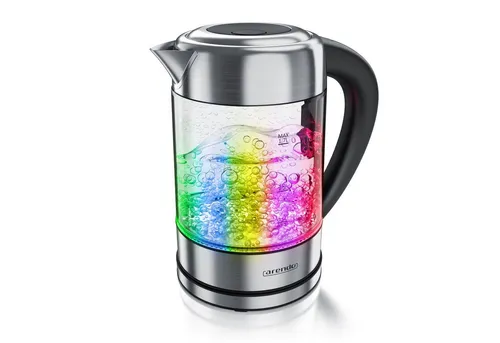 Arendo Wasserkocher aus Glas & Edelstahl mit Temperatureinstellung