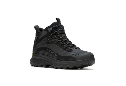 Merrell Moab Speed 2 Mid GTX Wanderschuhe 42 - Wasserdichte Herren Wanderschuhe in Schwarz, Größe 42, mit GORE-TEX und Vibram-Sohle - ideal für Speed Hiking und Wandern.