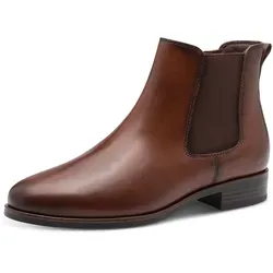 Tamaris Chelseaboots mit Blockabsatz und Antik Finish - Elegante Stiefelette in Größe 36 EU, aus hochwertigem Leder mit gepolsterter Innensohle für optimalen Tragekomfort – perfekt für jeden Anlass.