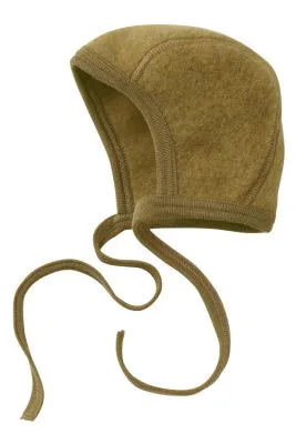 Engel Baby Häubchen Wollfleece safran melange - Größe 62/68 575550