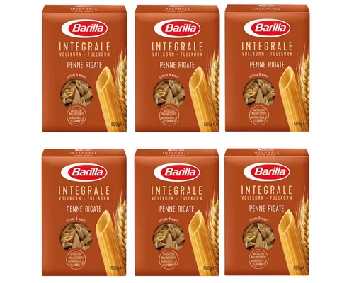 Barilla Nudeln, Barilla Pennette Rigate Integrale Vollkornnudeln 500g 6er Pack