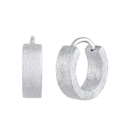 Kuzzoi Herren-Ohrringe Creolen gebürstet - Ohrringe für Herren aus 925 Sterling Silber, handgearbeitet und mattiert – ideal für jeden Style und Anlass, geliefert in einer eleganten Schmuckverpackung.