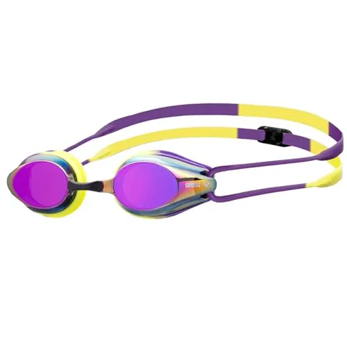Arena Schwimmbrille Tracks Mirror 92370 - Schwimmbrille für Wettkampf und Training, mit aquadynamischem Profil, Antifog-Beschichtung und UV Schutz 400 für optimale Sicht und Komfort.