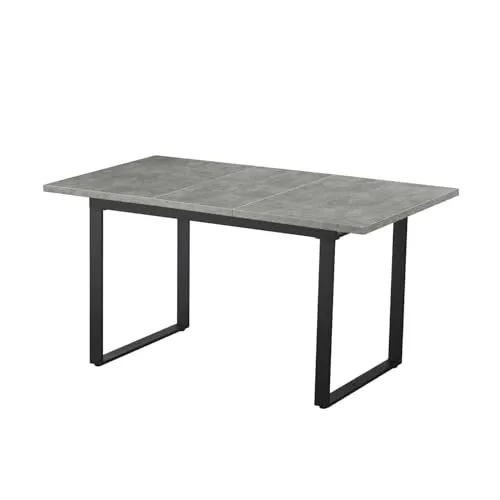 B&D home Esstisch Ausziehtisch ANNA, 120-160cm - Esstisch für 4-6 Personen mit modernem Kufengestell, ausziehbar von 120 auf 160 cm, ideal für flexible Essbereiche. Pflegeleichte melaminbeschichtete Tischplatte in Betonoptik.