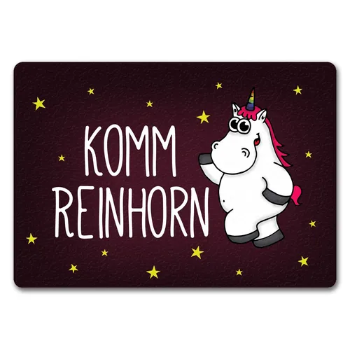 Komm Reinhorn Fußmatte randlos mit Einhorn Motiv Fußmatte Fussmatte Türmatte