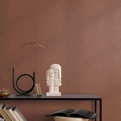 Vliestapete Einfarbig Textil Optik Modern Meliert Uni Rot 10510-06 (2,62€/1qm)