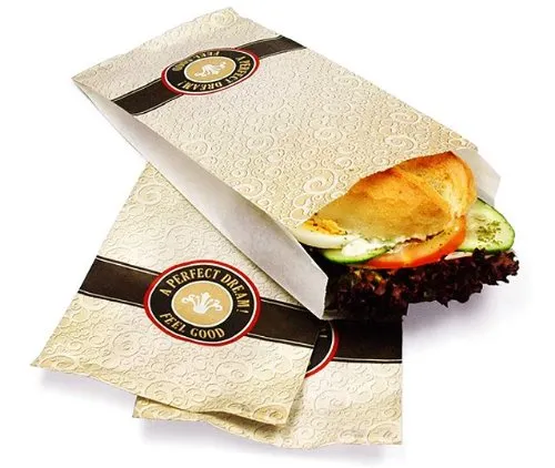 FEEL GOOD Faltenbeutel/Brötchentüte, 140x60x280 mm, 1000 Stück, bedruckt mit neutralem Motiv, für bis zu 3 Brötchen, umweltfreundliches, recyclebares Papier, Kopffalt, Falten und Kleben