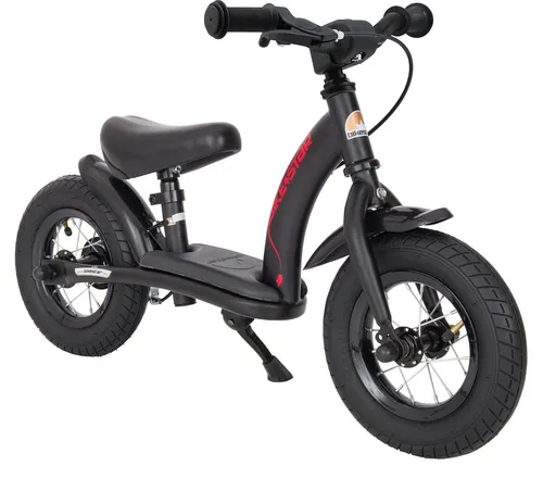 BIKESTAR Kinderlaufrad Classic - 10 Zoll, schwarz mit Bremse, ideal für Kinder ab 2 Jahren, sicher und ergonomisch