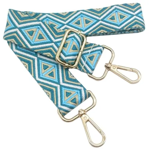 Verstellbarer Schultergurt für Taschen Mehrfarbig, Taschengurte zum Wechseln, Taschengurt Breit mit Karabiner Gold, 80-130 cm Tragegurt Tasche für Damen Schulterriemen, Handtasche, 3.8cm,012