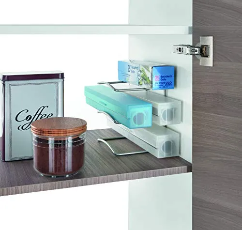 Metaltex Folienrollenspender, Metallicgrau, 12x14x15 cm, Rollenhalter