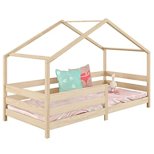 IDIMEX Kinderbett RENA - Hausbett Montessori 90x200 mit Rausfallschutz - Betten für Kinder: Das IDIMEX Hausbett RENA aus massiver Kiefer fördert Selbstständigkeit und Geborgenheit. Mit integriertem Rausfallschutz und vielseitigem Design ist es der perfekte Schlaf- und Abenteuerplatz.