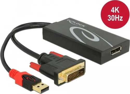 DELOCK DVI zu DisplayPort Adapter 30cm - EDV-Peripherie, ermöglicht eine einfache Verbindung von DVI-Geräten zu DisplayPort-Displays mit einem praktischen 30cm Kabel.