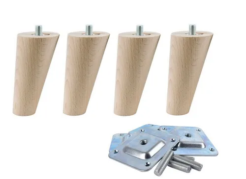 Prima-Online Möbelfuß Holz Möbelfuße Buche mit Zubehör 8-68cm Möbelbeine Gerade & Schräg