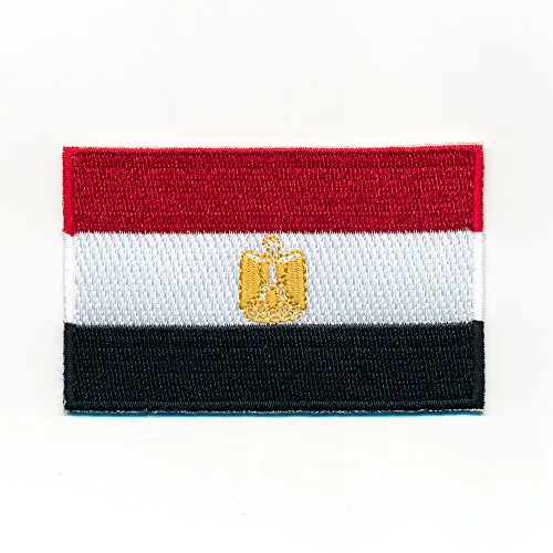 hegibaer 80 x 50 mm Ägypten Flagge Kairo Alexandria Giseh Flag Aufnäher Aufbügler 1041 X