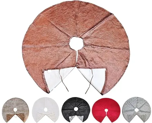 JACK Kuschlige Christbaumdecke Rund Ø 120cm Weihnachtsbaumdecke Weihnachtsbaum Decke Tannenbaum Unterlage, Farbe:Braun/Struktur