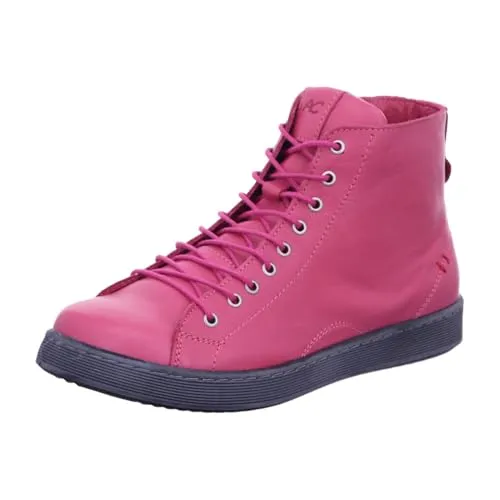 Andrea Conti 3449001360 Damenschuhe - Modische Hot Pink Boots aus Leder - Stiefeletten mit sportlichem Chic, aus hochwertigem Leder gefertigt und mit herausnehmbarem Wechselfußbett für optimalen Komfort.