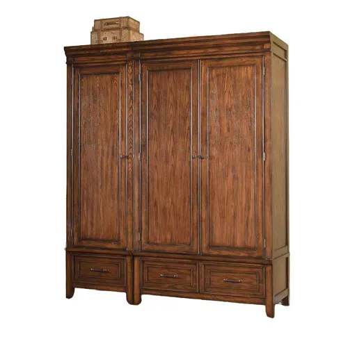 Xlmoebel Kleiderschrank Massiver Holzschrank in Braun für stilvolles Schlafzimmer-Ambiente (2-St., 2x Kleiderschrank) Hergestellt in Europa