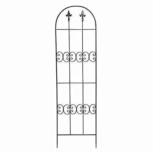 Siena Garden JF130209R Rankgitter Lilie, Metall dunkelgrau - Spaliere aus unterverzinktem Metall, 45 x 160cm, ideal für eine stilvolle Begrünung und maximale Stabilität im Garten.