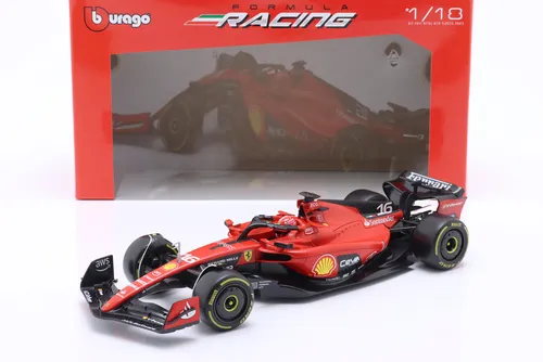 1:18 Bburago Ferrari SF23 Leclerc 2023 - Formel 1 Modell - Sonstige Verkehrsmodelle, detailgetreues 1:18 Modell des Ferrari SF23 von Leclerc, perfekt für Sammler und F1-Fans.