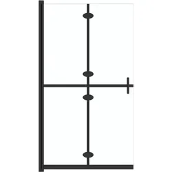 vidaXL Faltbare Begehbare Duschwand - 90x190cm, elegantes Design aus gehärtetem Glas mit praktischem Klappmechanismus für platzsparende Nutzung