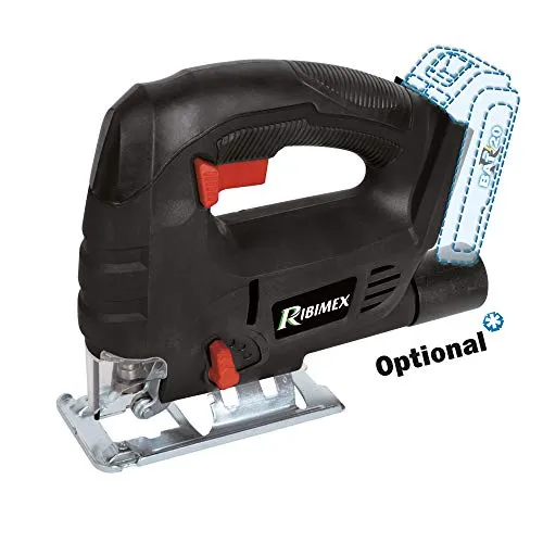 Ribimex PRBAT20/SS65SB Säbelsäge Stichsäge 20V-RBAT20 Akku und ohne Ladegerät, Säge, rot und schwarz
