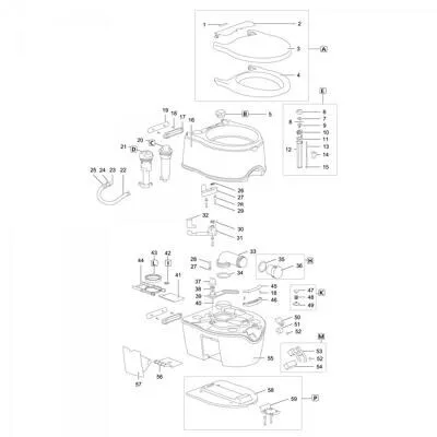 Schieberdichtung PORTA POTTI für Thetford Toiletten