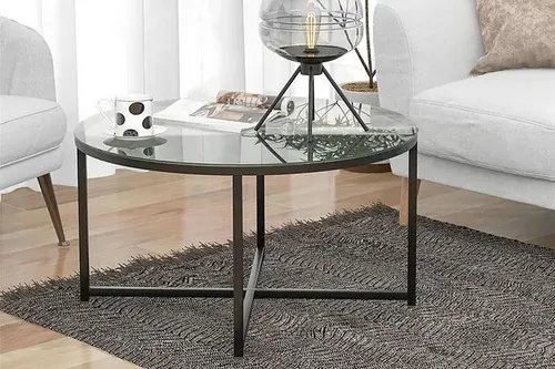 Luxuriöser Couchtisch aus Glas und Metall - Tische & Stehtische, Moderner Couchtisch in transparentem Design, ideal für stilvolle Wohnzimmer mit hochwertiger Verarbeitung und 2 Jahren Herstellergarantie.